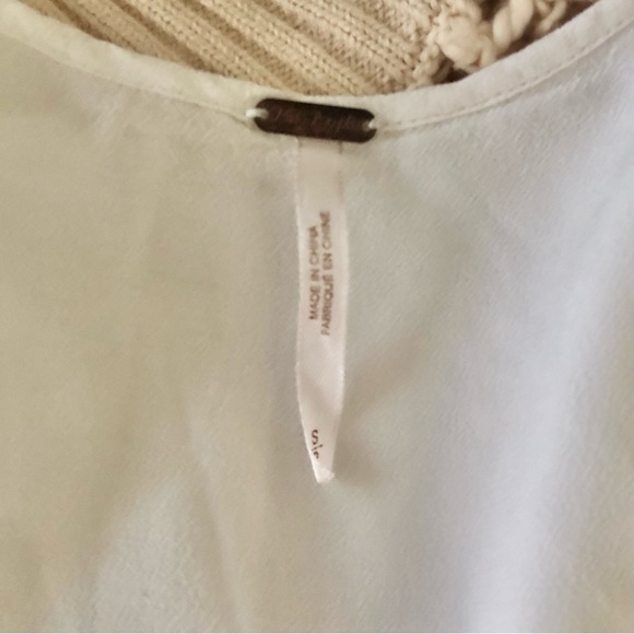 Free People White Long Bell Sleeve Layered Top S - Picture 6 of 6